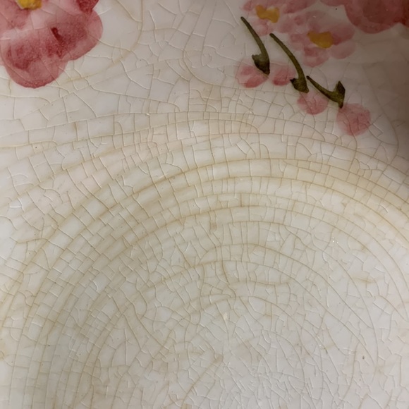 Vintage Cameo Florals Malaysia Pink Flower Serving Bowl - Picture 2 of 4